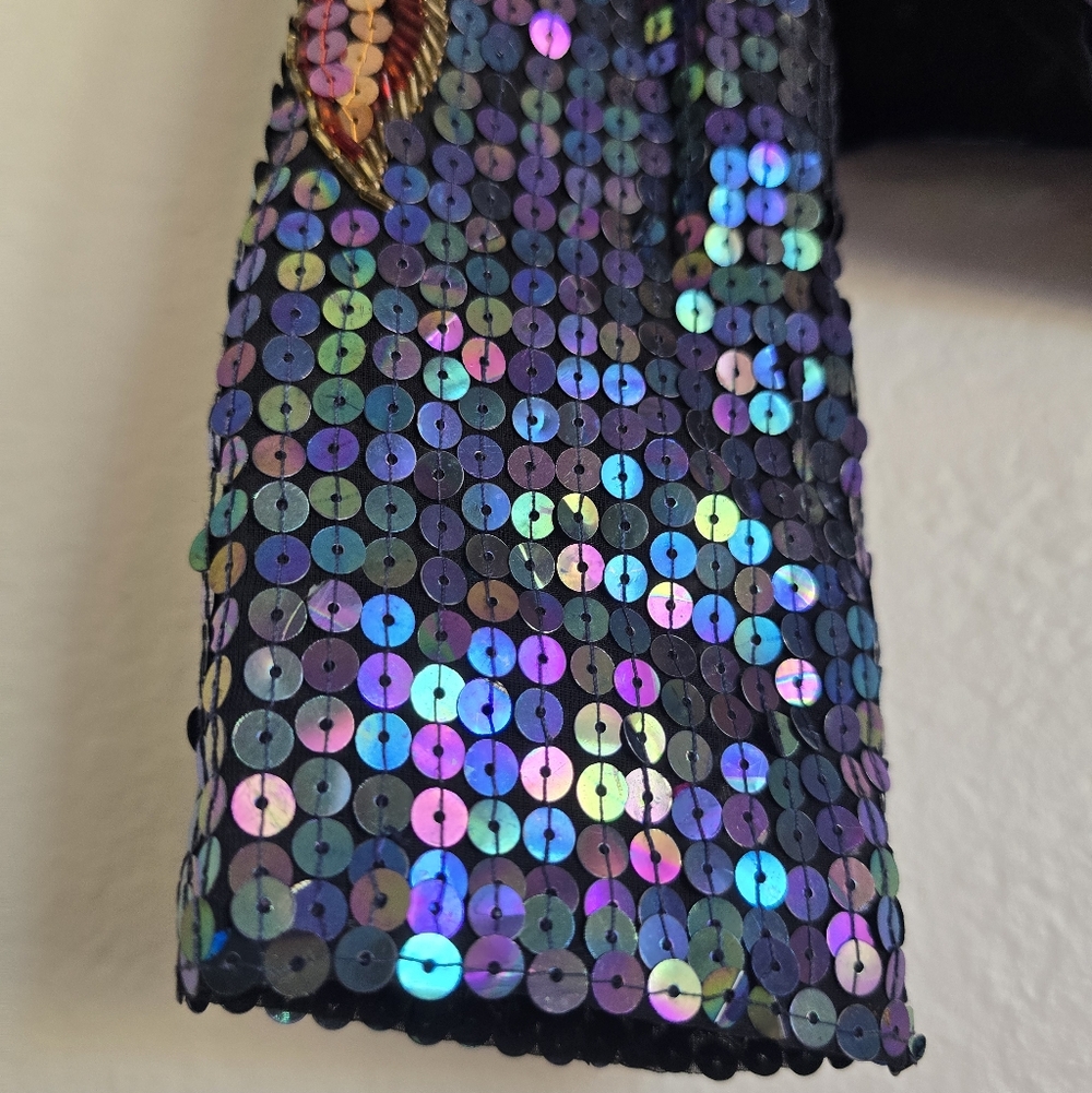 ❤️‍🔥1970's Fire & Flames Sequined Bolero Cropped Evening Jacket By JACK BRYAN🔥 - Picture 7 of 16